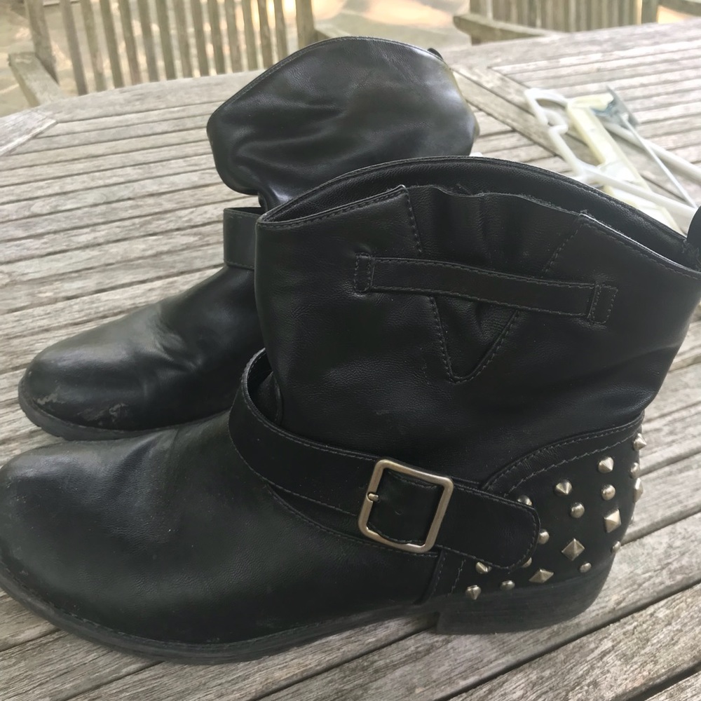 Slouch Black Ankle Boots